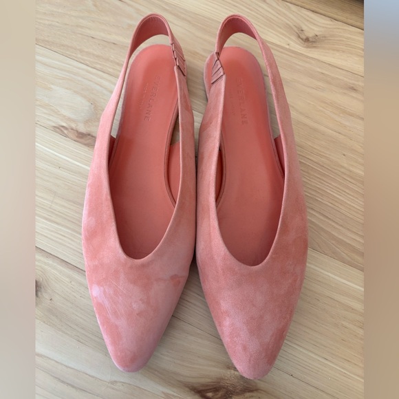 Everlane Coral Suede Slingback Pointed Toe Flats Mules Sz 11 - Picture 3 of 8